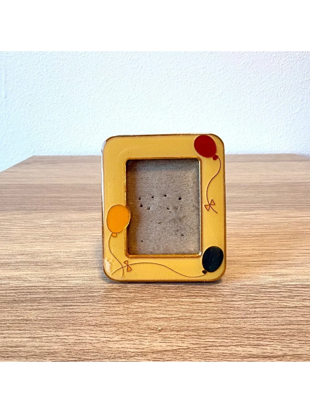 Vintage Balloon Birthday Art Deco Amber Bakelite Style Photo Frame Easel Back